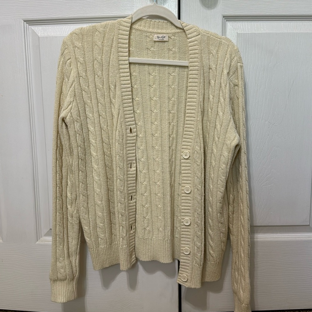 John Galt Cream Knit Cardigan